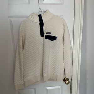 Patagonia womens Off-White Quilted Crewneck Sweater